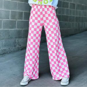 women's plaid print pocket elastic waist straight pants, casual and comfortable trousers for daily wear, women's pants womenswear bottom linen pants footwear fit baggy loose