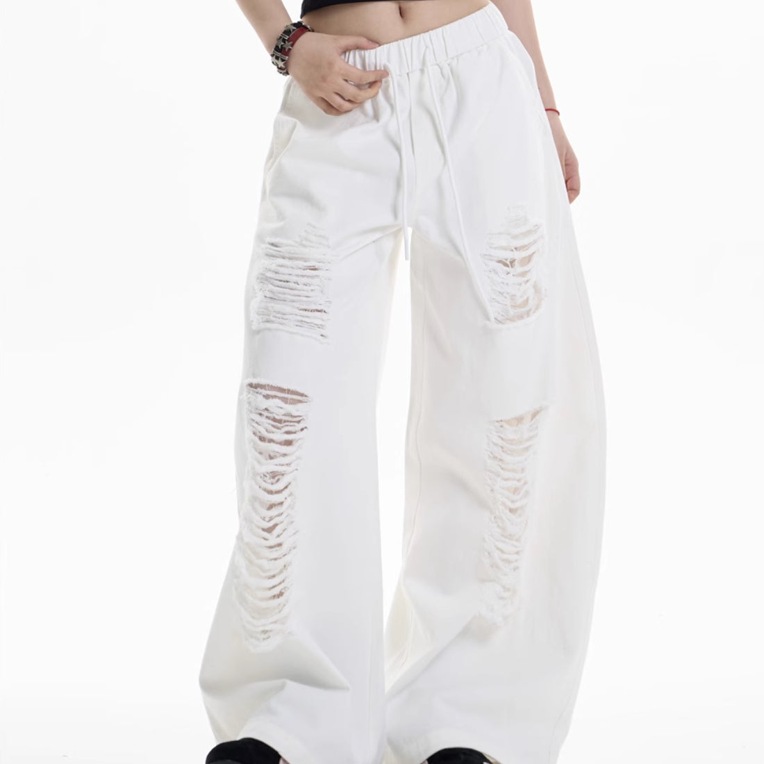ripped casual pants women's loose straight wide leg pants ripped casual pants women's loose straight wide leg pants