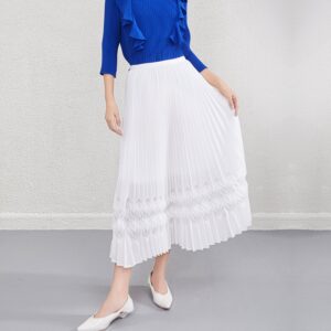 design sense niche three dimensional pleated skirt