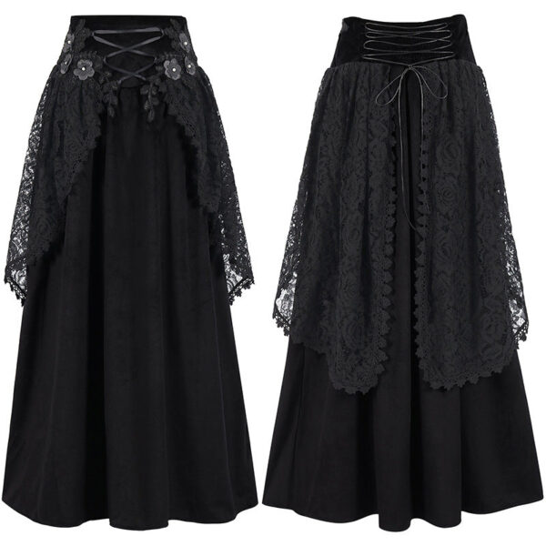 fashion gothic style lace up waist women's skirt