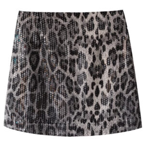 leopard print skirt a line skirt heavy industry glitter