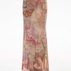 printing skirt women's summer fishtail length skirt