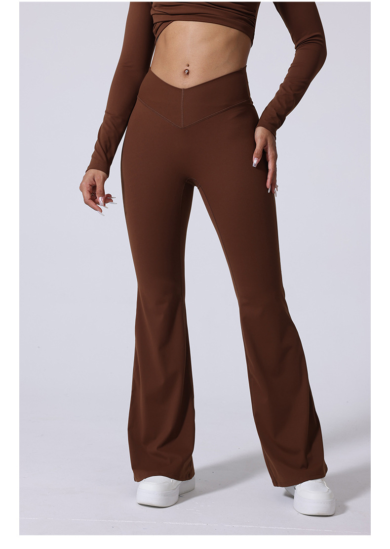 Brushed Flared V-waist Sports Tight Trousers O1CN01w5Rgu71WtWAhkGuux 2214643082846 0 Cib