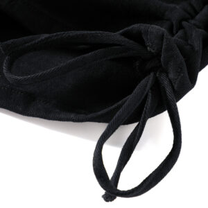 denim wide leg drawstring design high waisted shorts