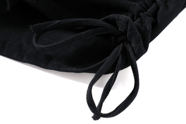 denim wide leg drawstring design high waisted shorts