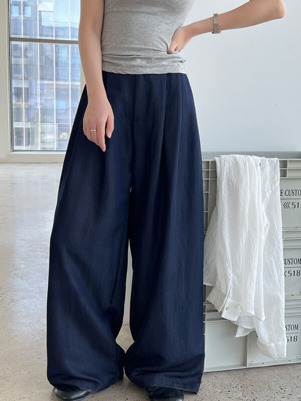 simple comfortable yamamoto high waist wide leg trousers