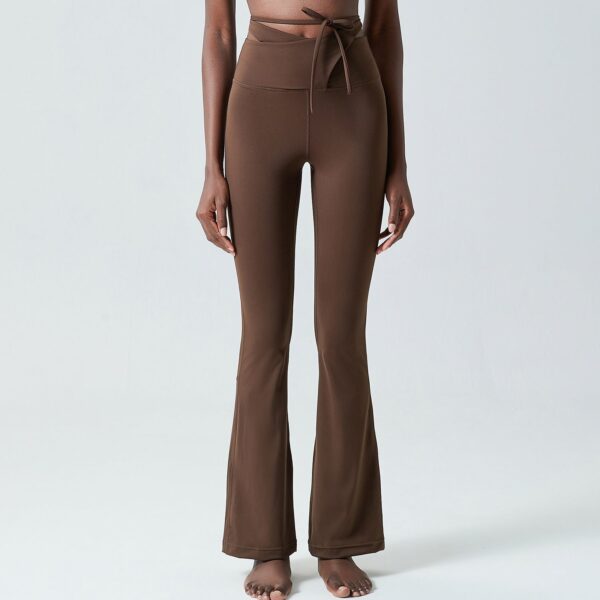 lace up micro pull yoga pants women's plus size tight