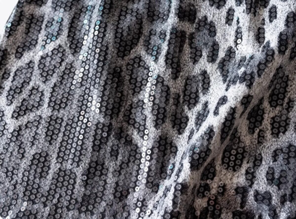 leopard print skirt a line skirt heavy industry glitter