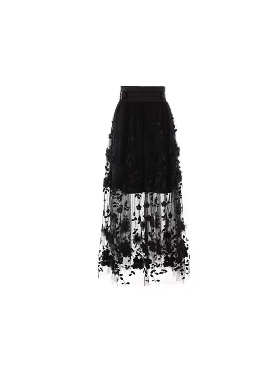 High Waist Skirt Stitching Black Long Skirt F8bb7c49 A071 4d42 B0f9 4e145810567c