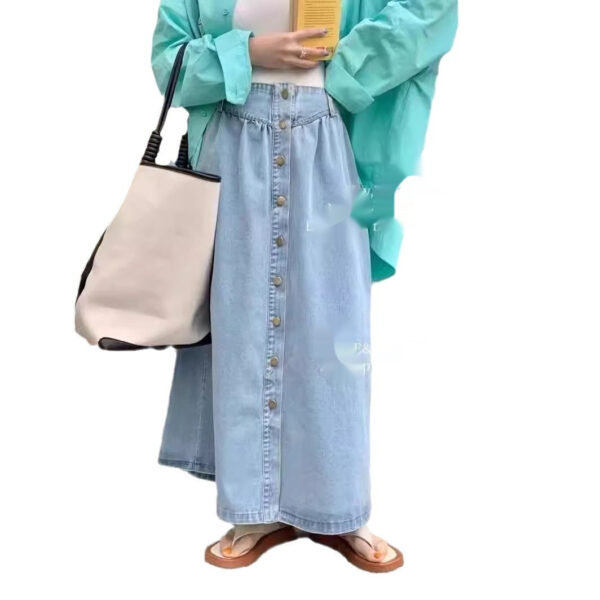 fashion slimming single breasted denim skirt fashion slimming single breasted denim skirt