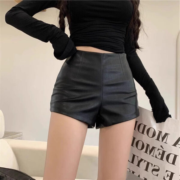 sheath leather pants sexy temperament hot girls wear new high waist shorts