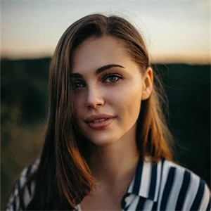 female face girl posing outdoors in natural light